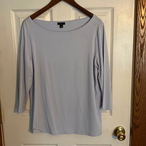 Ann Taylor 3/4 length sleeve top.  Size L pale blue